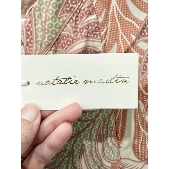 NWT Natalie Martin Fiore Silk A-Line Short Dress Jungle Print Clay Women's Small - Picture 7 of 8